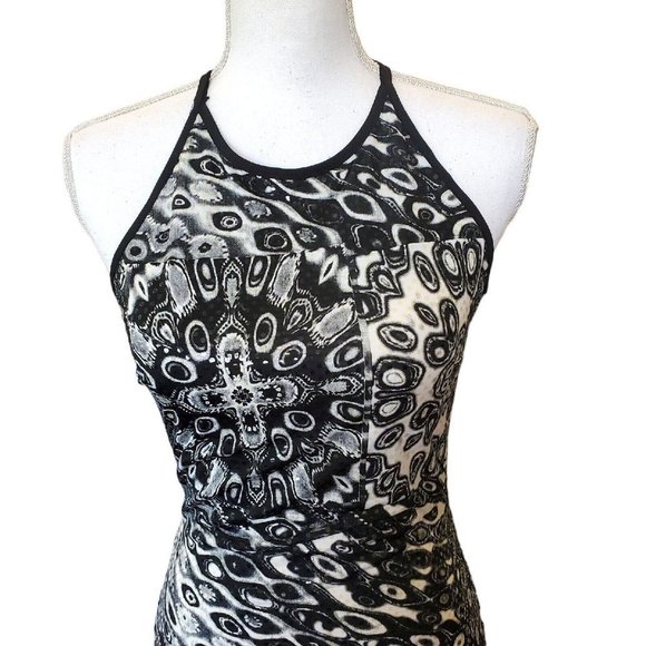 Vintage 90s Gunne Sax Psychedelic Sequins Long Stretchy Gown Dress‎ Small - Picture 3 of 12